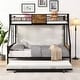 preview thumbnail 3 of 6, Twin Over FULL Metal Bunk Bed with Trundle 2-Side Ladder and Full-Length Guardrail, No Box Spring Needed