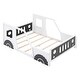 preview thumbnail 9 of 10, Classic Design Full Size Car-Shaped Platform Bed with Wheels,Sturdy Pine Wood and Safety Guardrail
