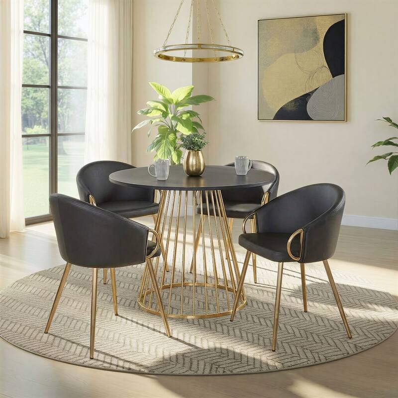 Silver Orchid Canary-Battista Gold 5-Piece Dining Set