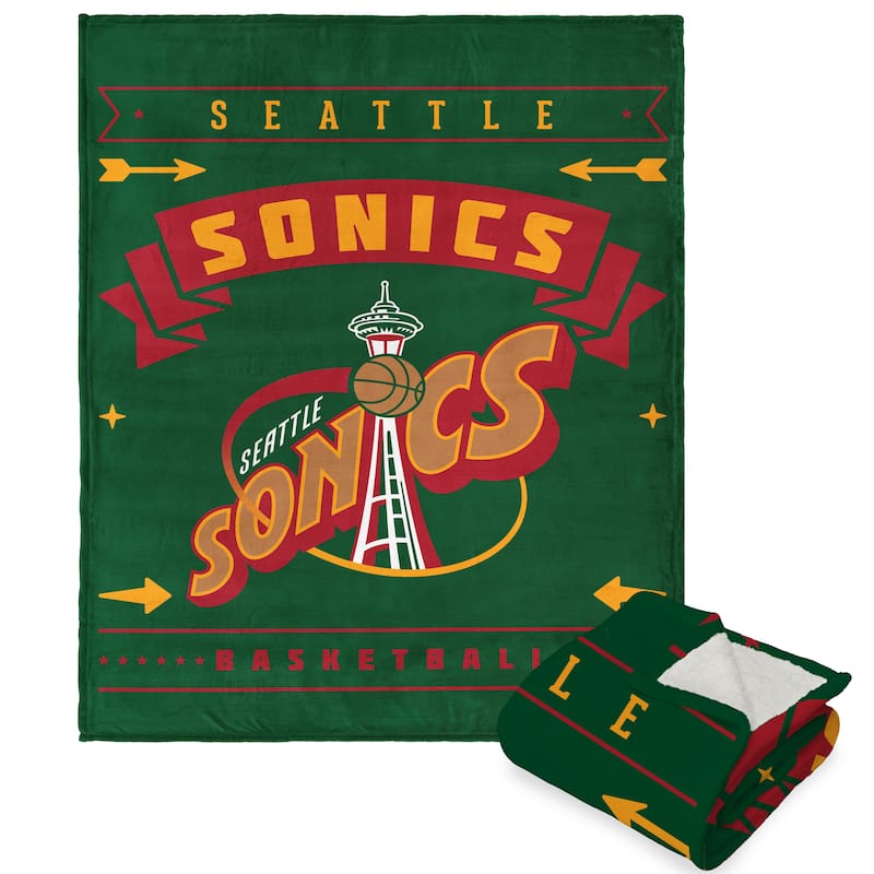 NBA Hardwood Classics Supersonics Silk Touch Sherpa Throw Blanket
