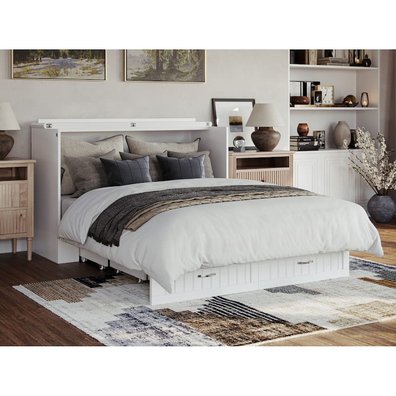 Aspen Queen Murphy Bed Chest with 6" Mattress