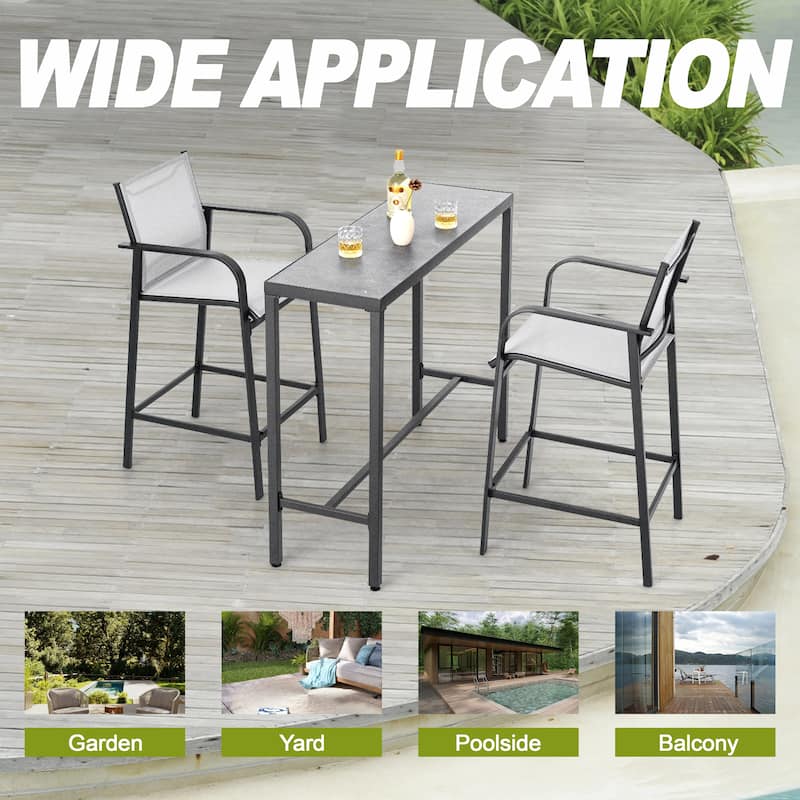 Nuu Garden Outdoor 3-Piece Textilene Bar Set