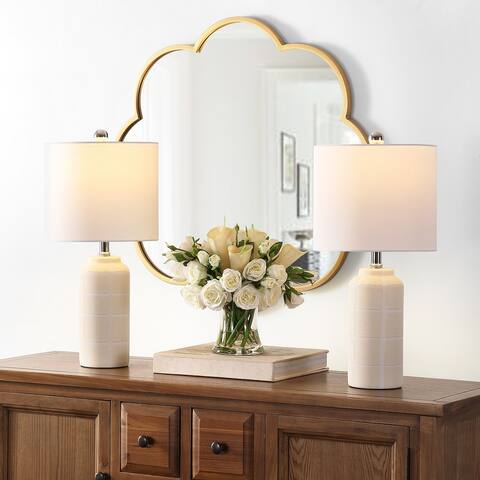 SAFAVIEH Lighting Rhett 21-inch Ceramic LED Table Lamp (Set of 2) - 10" W x 10" L x 21" H
