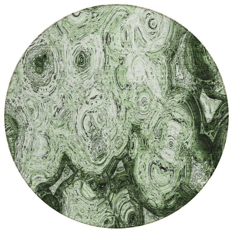Machine Washable Indoor/ Outdoor Chantille Abstract Waves Rug
