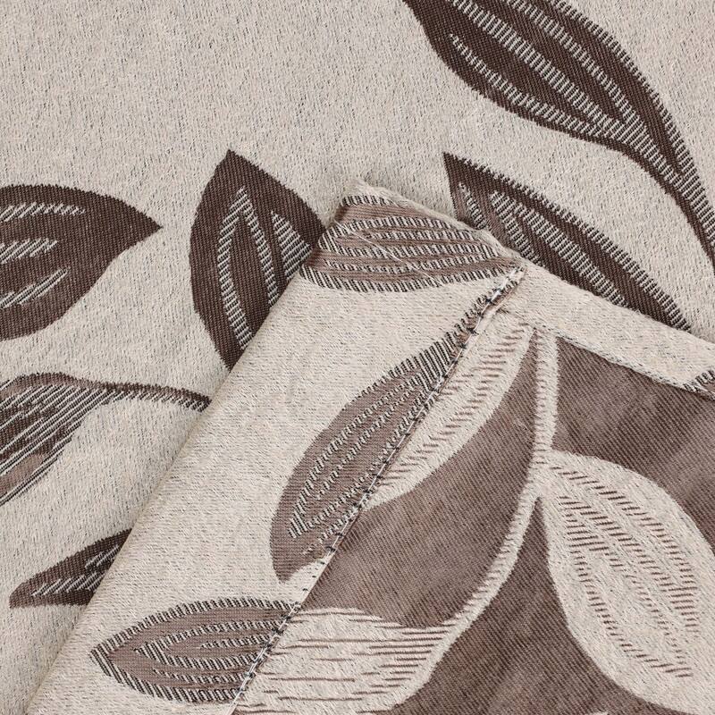 Superior Leaves Machine Washable Room Darkening Grommet With Ties Blackout Curtains, Set of 2