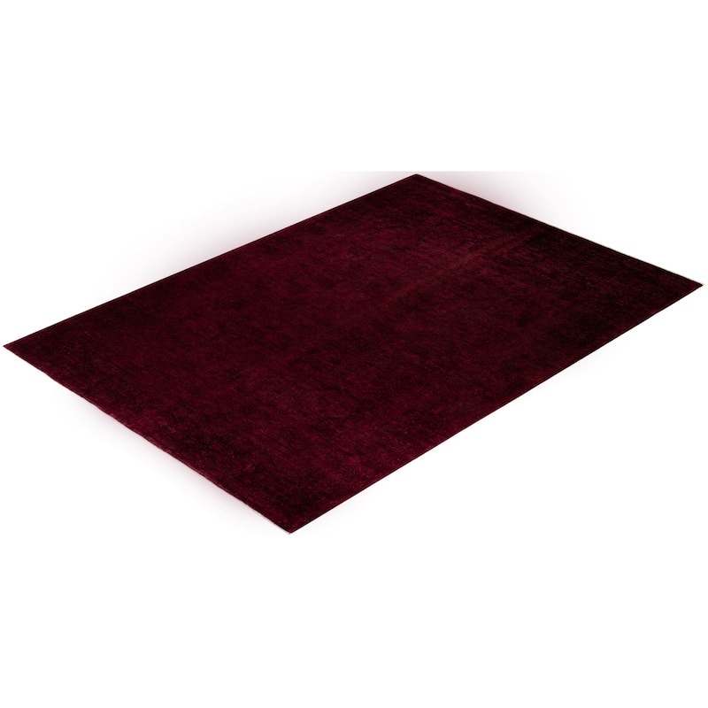 Overton Hand Knotted Wool Vintage Inspired Modern Contemporary Overdyed Red Area Rug - 9' 9" x 13' 4"