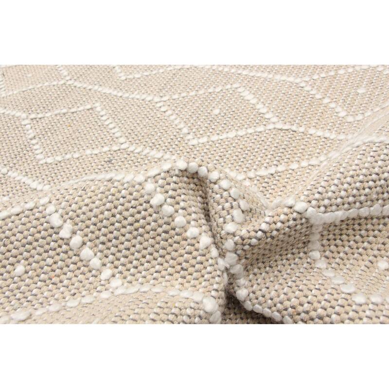 ECARPETGALLERY Braid weave Sienna Tan Wool Rug - 6'0 x 9'2