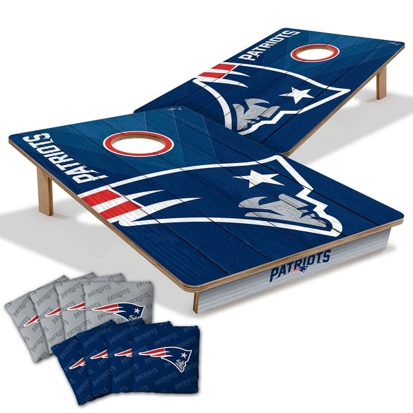 slide 2 of 7, New England Patriots NFL Tailgate Cornhole Board Set Include Carrying Case