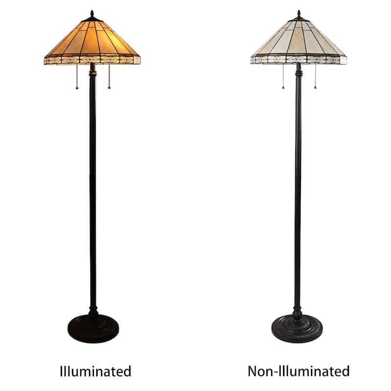 Tiffany-Style Mission Design 2-light Blackish Bronze Floor Lamp