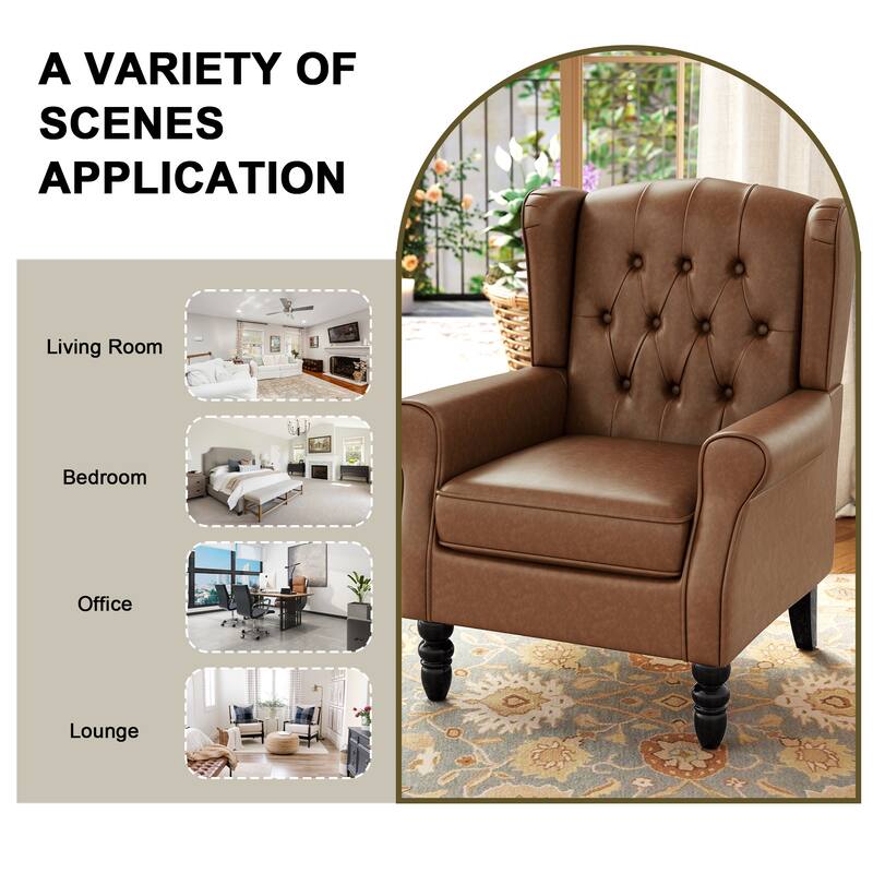 Modern Classic Button Tufted Accent Chair Upholstered Armchair