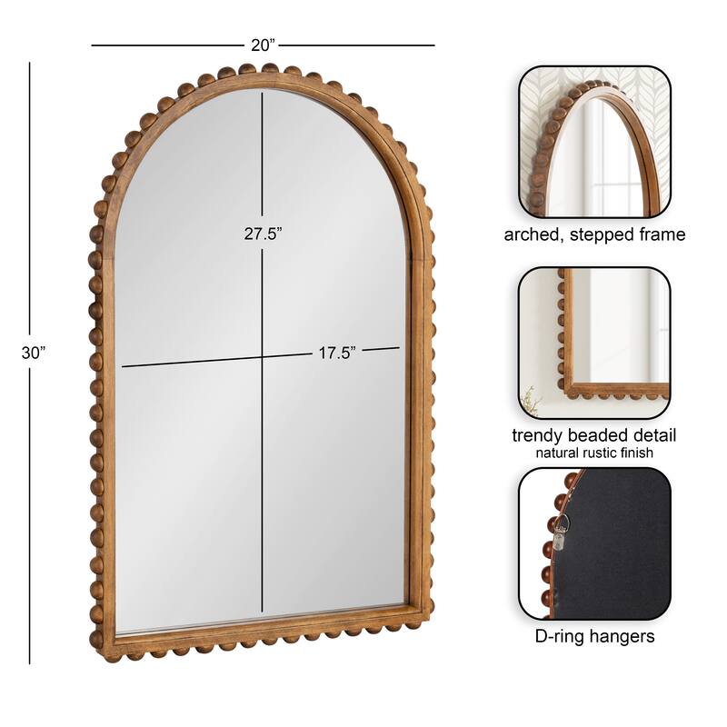Kate and Laurel Beadbrook Arched Wall Mirror