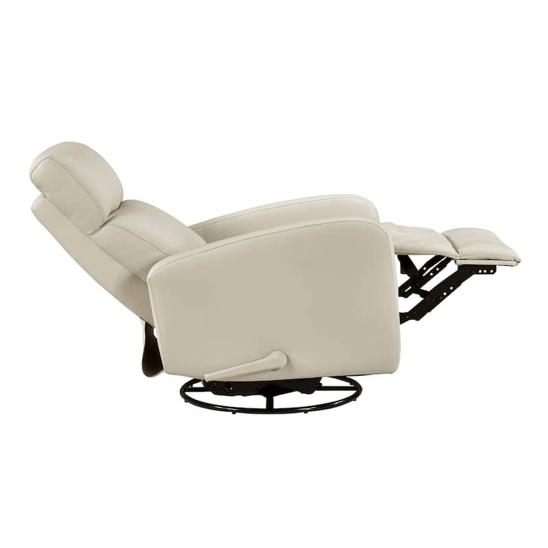 Creek 31.5" Leather Manual Swivel Glider Recliner - 360-Degree Swivel