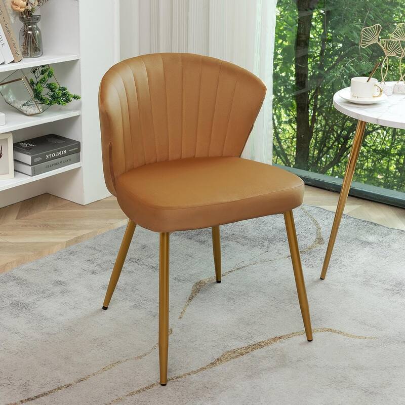 Modern Velvet Accent Chair with Channel-Tufted Design Comfortable and Trendy Armless Seat