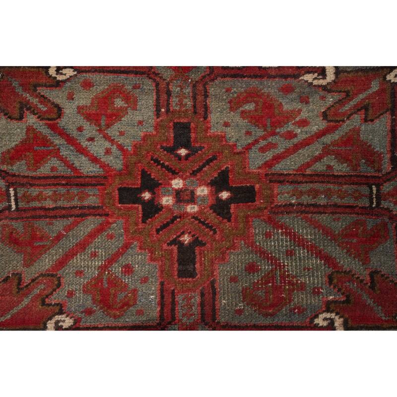 Hand Knotted Oriental 100% Wool Carpet Traditional Medallion Red Heriz Area Rug - 11' 6'' X 8' 7''
