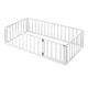 preview thumbnail 3 of 34, Twin Floor Bed Frame, Fun Fence Design with Openable Door, No Slats