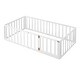 preview thumbnail 34 of 35, Twin Size Wooden Floor Bed Frame with Safety Fence and Privacy Door - Stylish & Minimal Deybed
