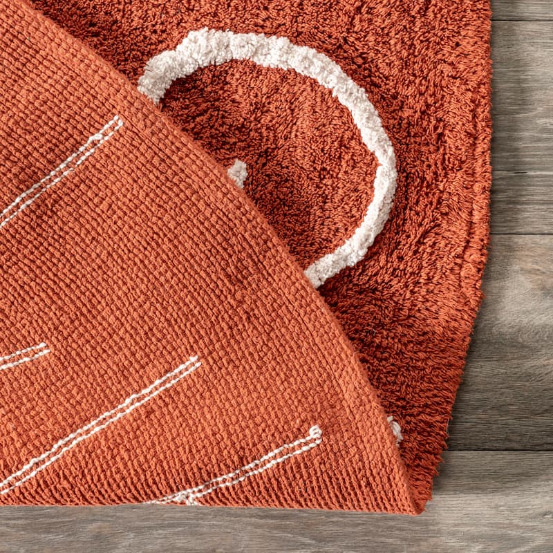 Nuloom Alphabet SpinClean Washable Round Rug