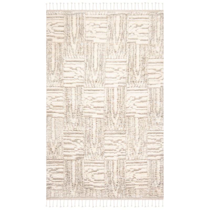 SAFAVIEH Hand-Knotted Manhattan Zlatica Wool Tassel Rug