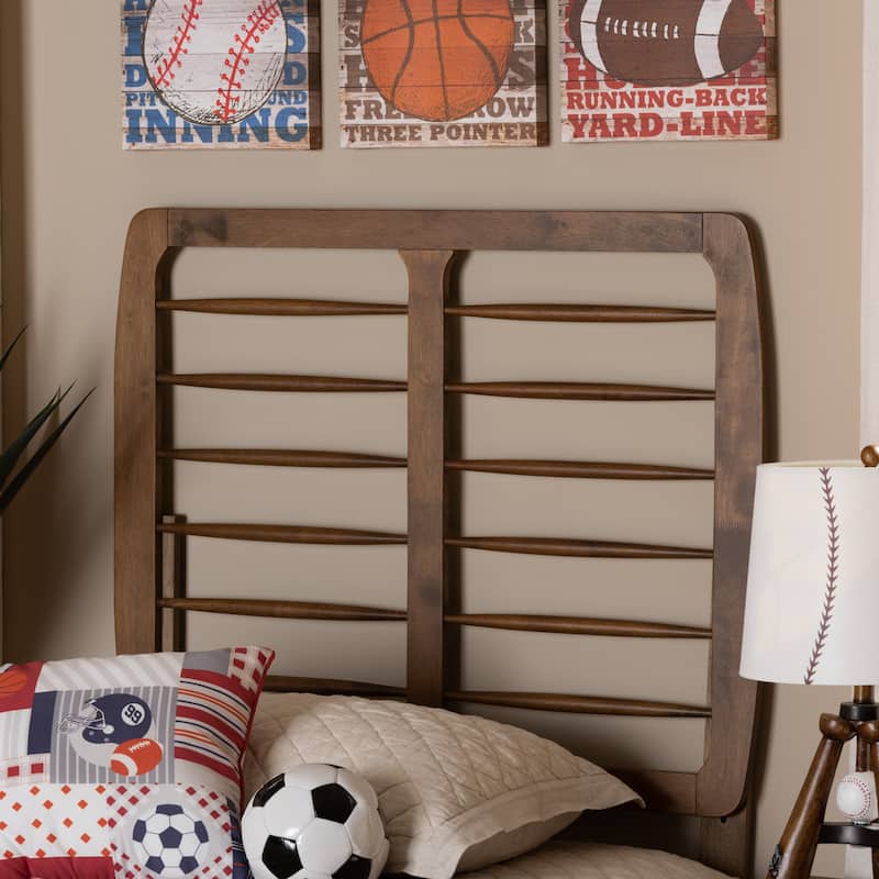 Carolyn Mid-Century Ash Walnut Finished Wood Headboard