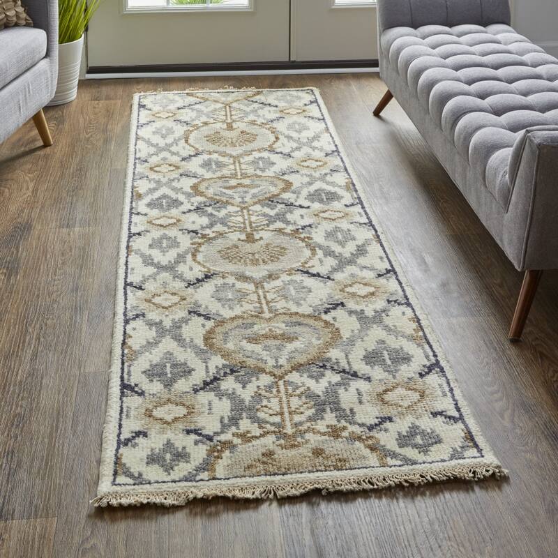 Zadel Floral Traditional Stain Resistant with Fringe Area Rug By HomeRoots - 8' Runner