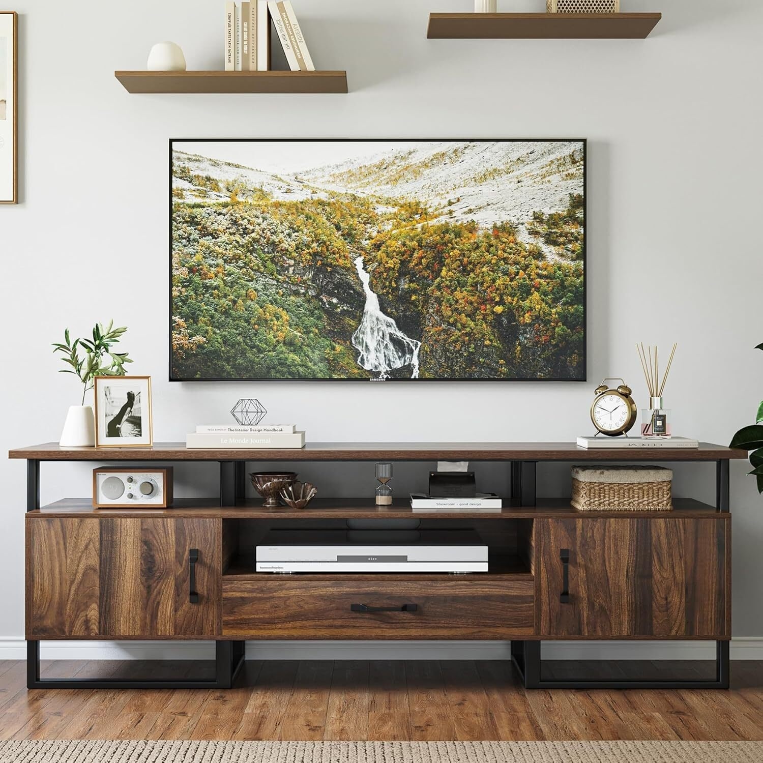 Industrial Media TV Stand Console Cabinet, Entertainment Center for Living Room - N/A