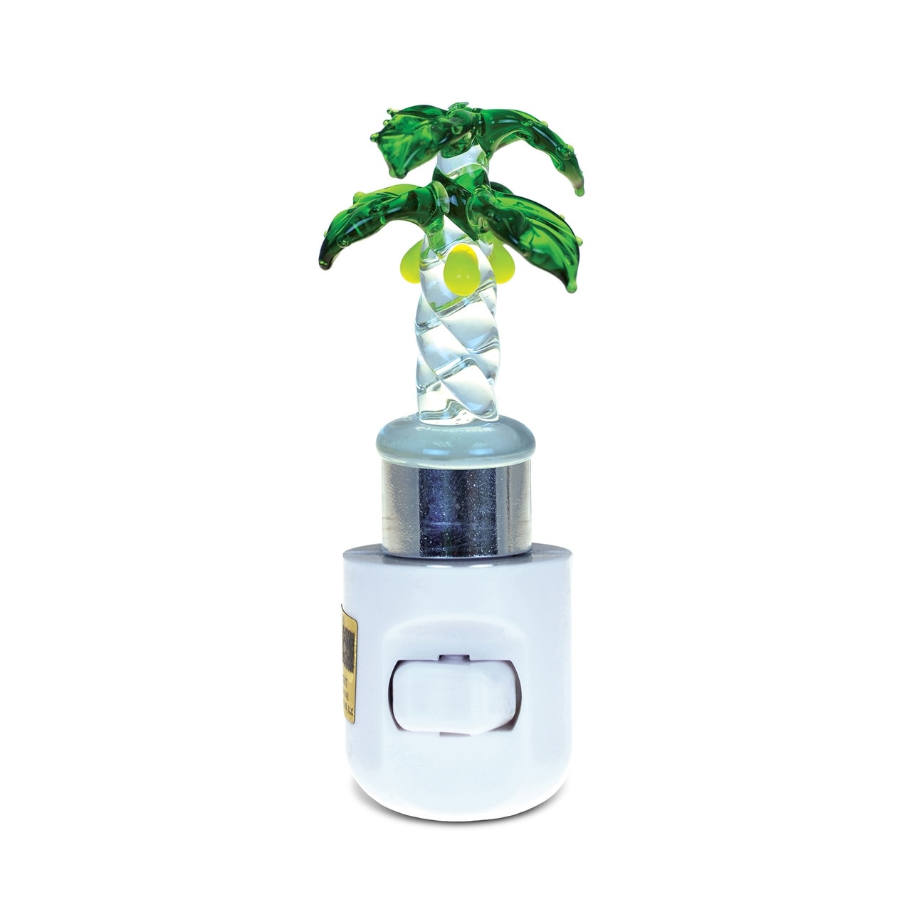 CoTa Global Palm Tree Handcrafted Art Glass Decorative Night Light - 1.5″Lx1.5″Wx4.5″H