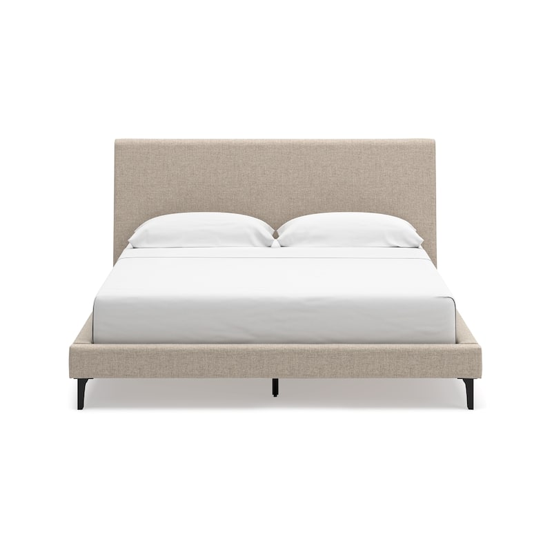 Ciel Low Profile California King Bed, Upholstered Headboard, Gray