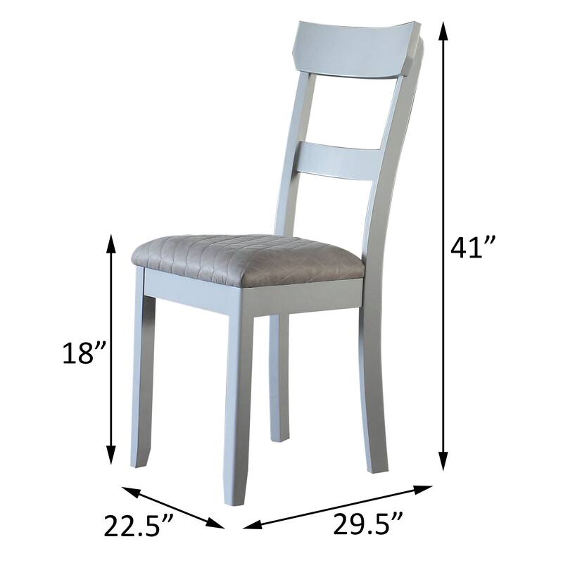 Two Tone Grey and Pearl Grey Ladder Back Side Chairs (Set of 2)