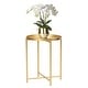 preview thumbnail 6 of 28, Adeco Gold End Table Metal Waterproof Snack Beside Table Accent Coffee Table - 16.9""(D)x 16.9""(W)x 20.5""(H)