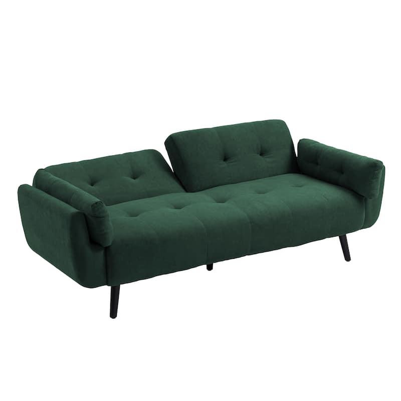 2Set Adjustable Backrest Convertible Futon Sleeper Couch