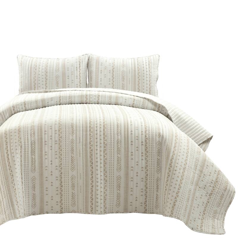 Lush Decor Hygge Stripe 3 Piece Quilt Set