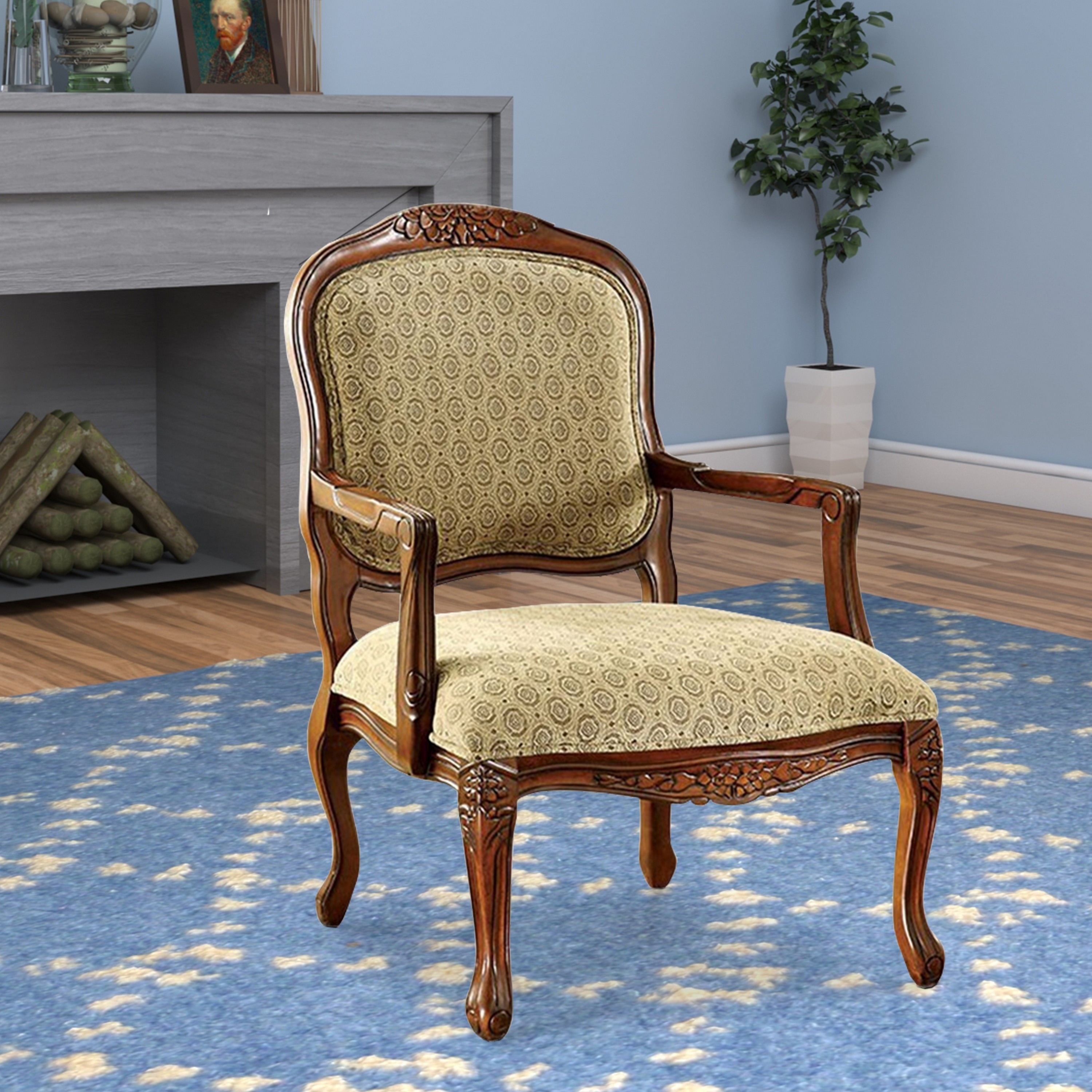 Quintus Traditional Accent Chair Antique Oak Bed Bath Beyond