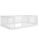 preview thumbnail 16 of 32, Twin/Full Size Wooden Floor Bed, Kids Bed Frame with Fence Guardrail, Toddle Bed with Small Opening