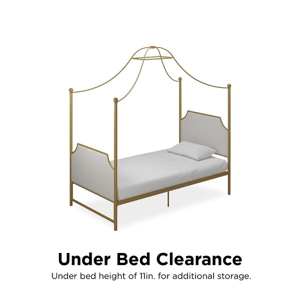 Little Seeds Monarch Hill Clementine Gold Twin Canopy Bed