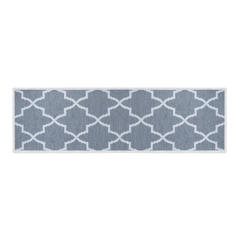 SussexHome Lattice Design 9" X 28" Stair Treads - 70 % Cotton Carpet for Indoor Stairs-Easy to Install with Double Adhesive Tape
