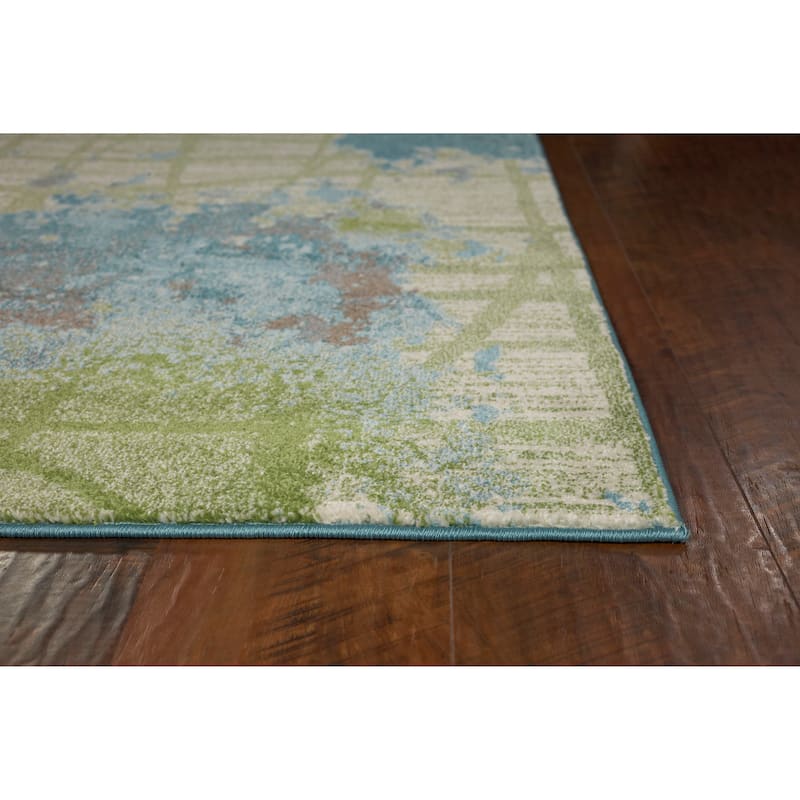 Domani Ocean Blue/Green Abstract Ombre Rug