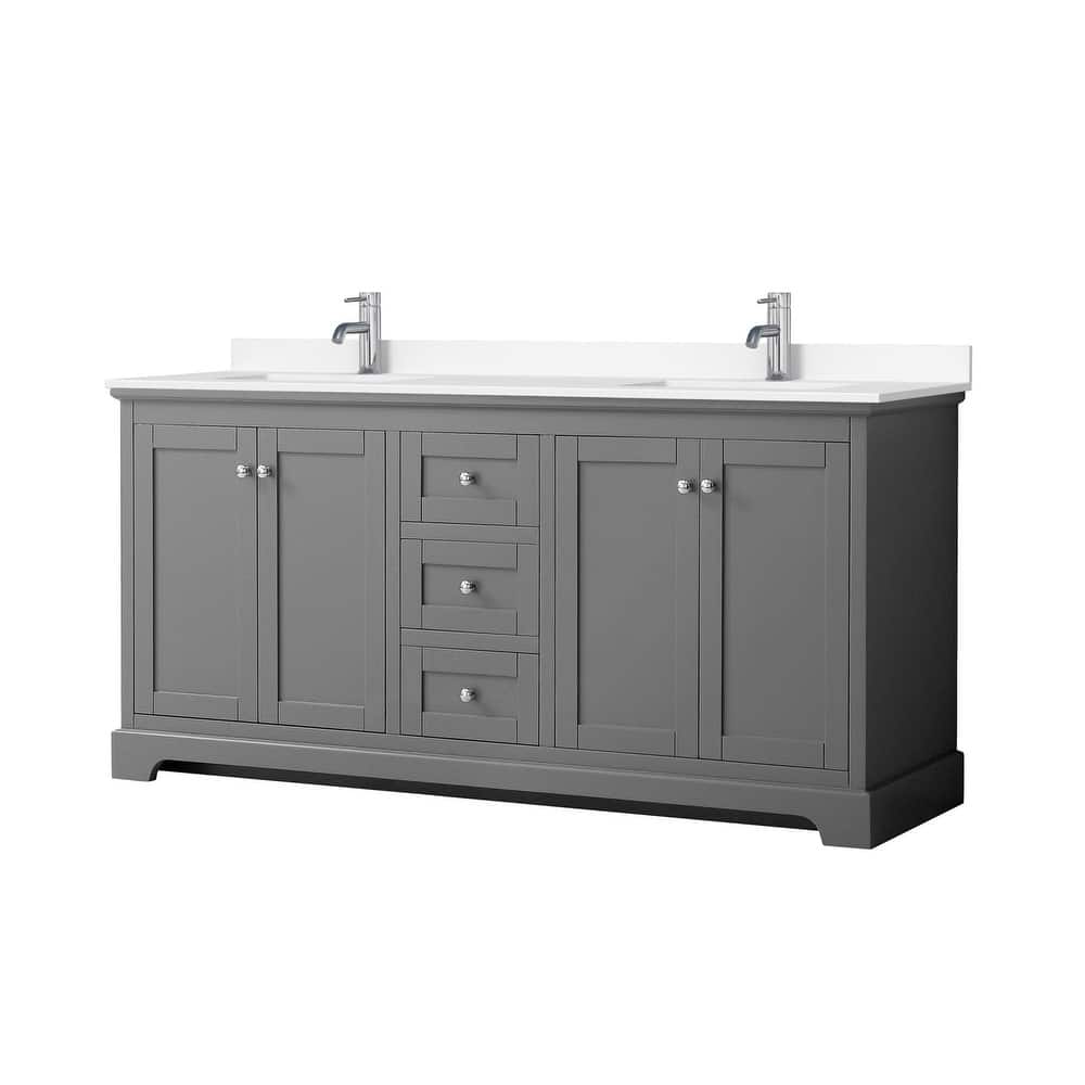 Wyndham Collection Avery 72" Free Standing Double Basin Vanity Set