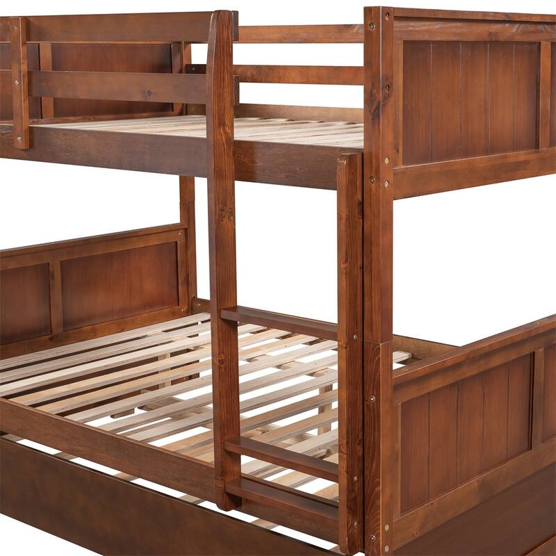Harper & Bright Designs Full-over-Full Bunk Bed with Twin Trundle