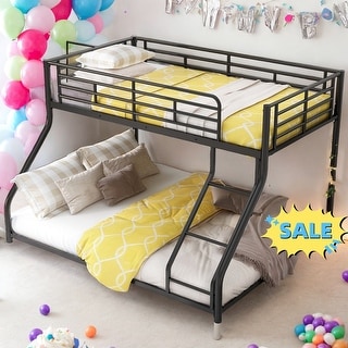 Twin XL over Queen Metal Floor Bunk Bed,Sturdy Frame for Home