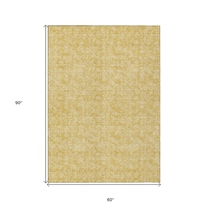HomeRoots Floral Transitional Rectangle Outdoor Rug
