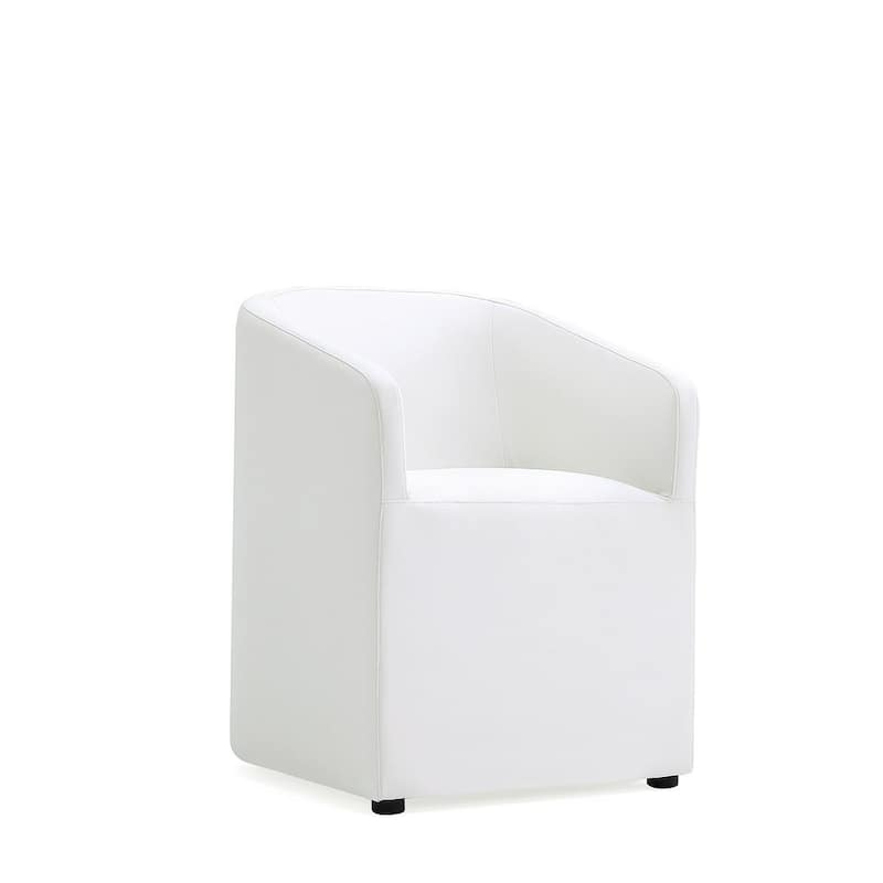Manhattan Comfort Anna Modern Round Faux Leather Dining Armchair