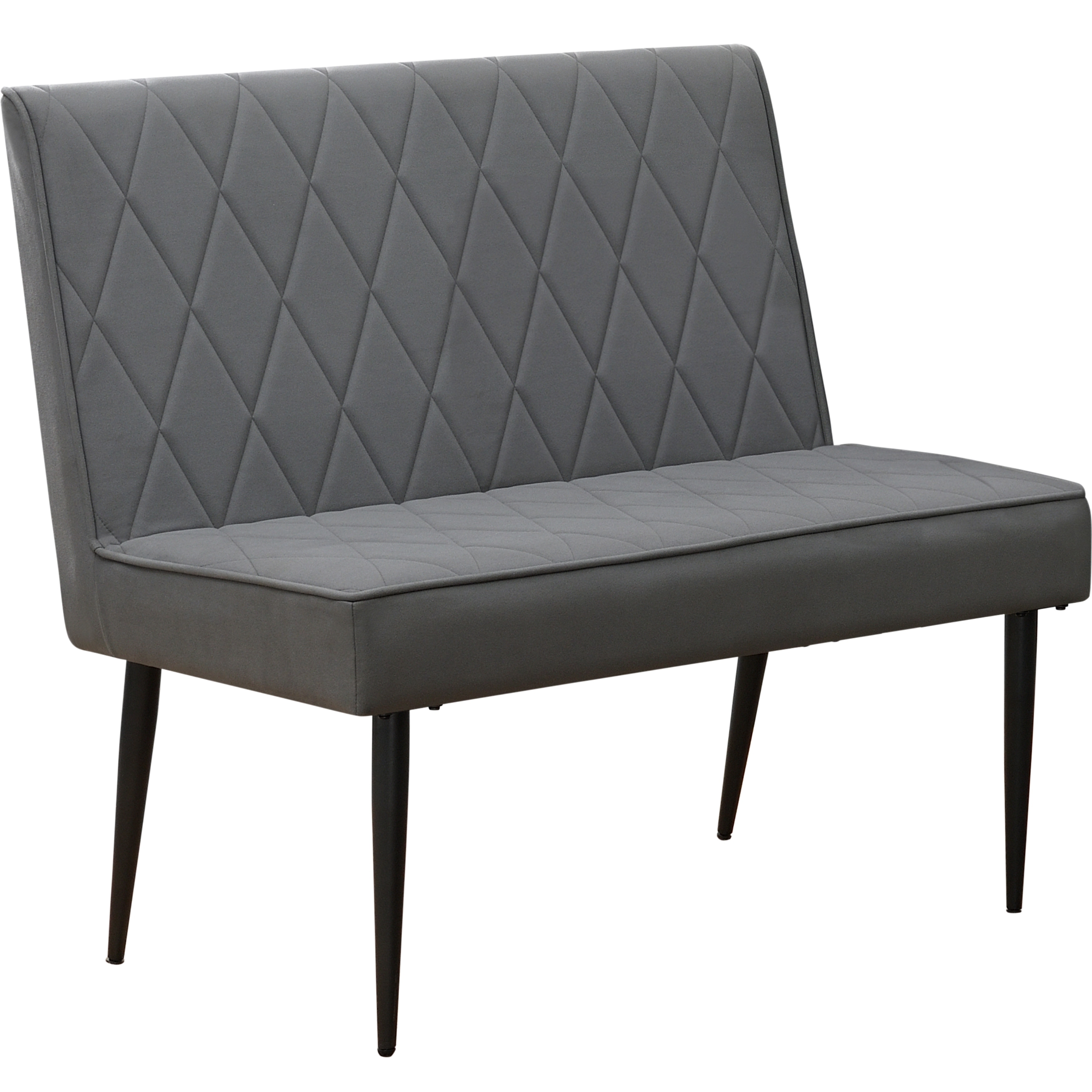 Grey upholstered dining bench with back sales