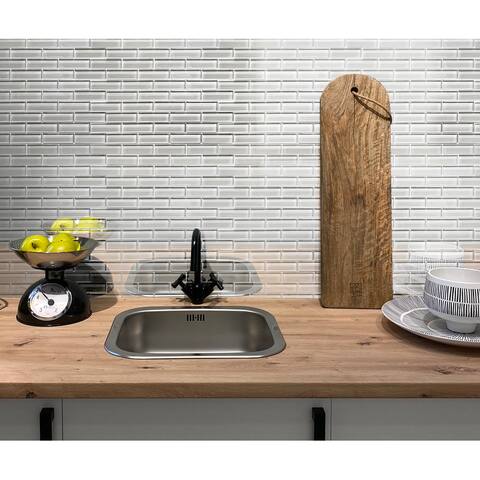 Apollo Tile 5 Pack 11.9-in x 11.9-in Abalone Gray Glossy Finish Glass Mosaic Wall and Floor Tile (4.92 sq ft/case)