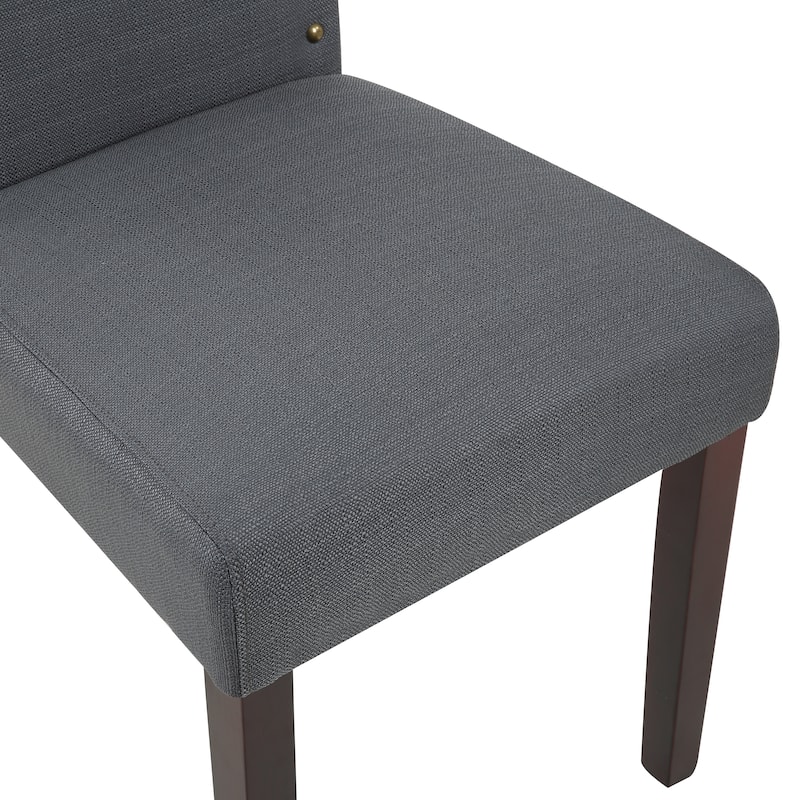 Fabric Upholstered Nailhead Trim Parson Dining Chairs Set of 2