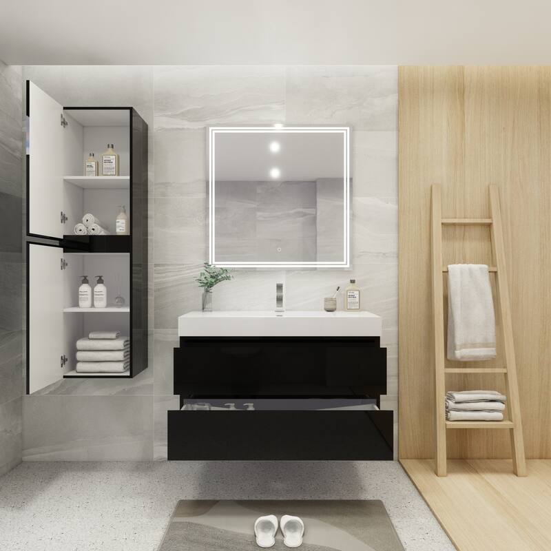 Baillie 42'' Wall-Mounted Vanity with Reinforced Acrylic Sink