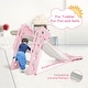 preview thumbnail 5 of 4, Plastic Foldable Slides Backyard Climber Set (Pink) with Basketball Hoop and Ball for 1-3 Old Baby Kids
