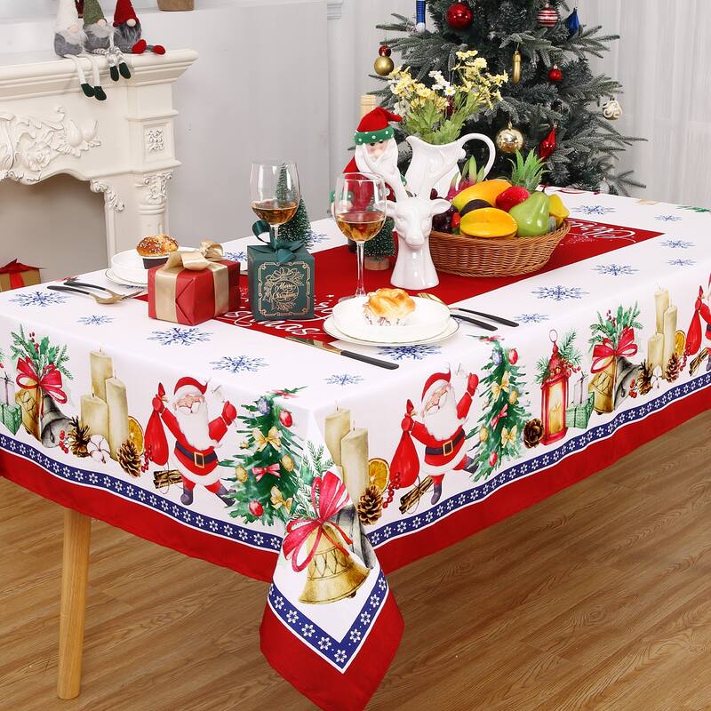 Christmas Santa Claus Tablecloth Rectangular Table Cover