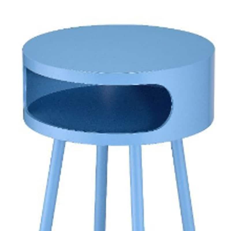 Bentwood Retro Round Wooden End Table - 16" W x 16" D x 26" H