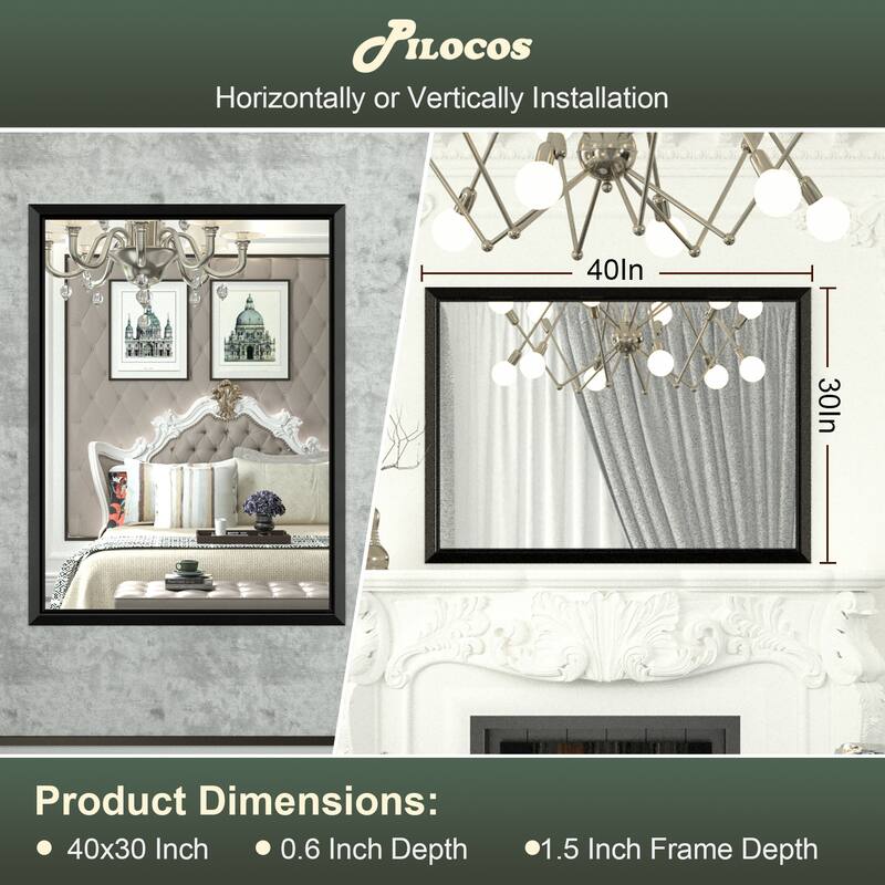 Bathroom Mirrors Wall Mounted Rectangle Vanity Cosmetic Makeup Mirror
