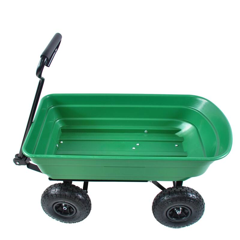 Folding Wagon Dump Cart with Steel Frame and 10-in. Pneumatic Tires